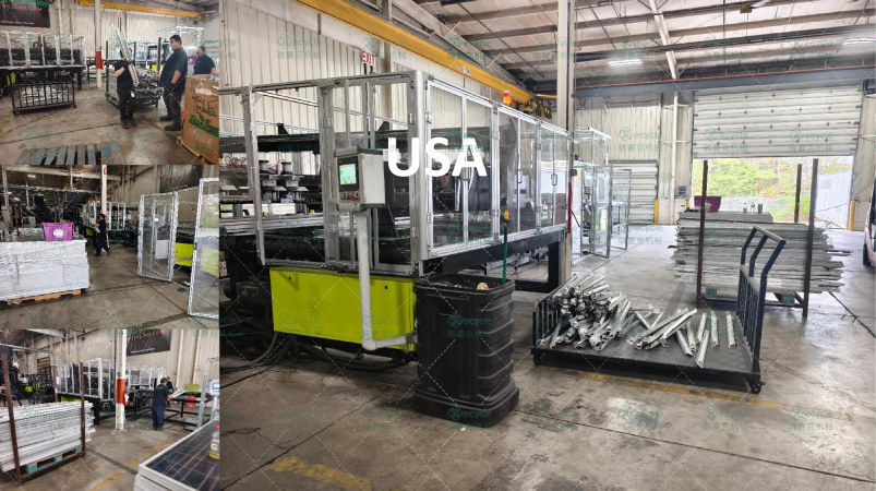 光伏电池板回收处理设备现场图