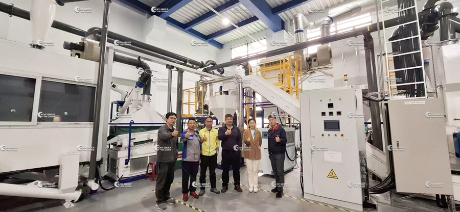 台湾光伏板物理拆解设备案例图